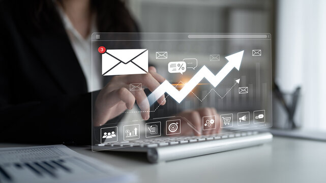 A dashboard for tracking email marketing analytics. The growth chart visualizes the campaign's performance, open rates, and success in reaching business targets. Fermion