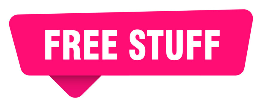 free stuff magenta sticker isolated on transpatent background. free stuff sign