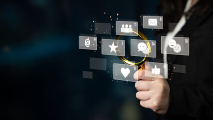 Social media engagement with interaction metrics showing comments, social media reactions, social media messages, and social media connections. Latch