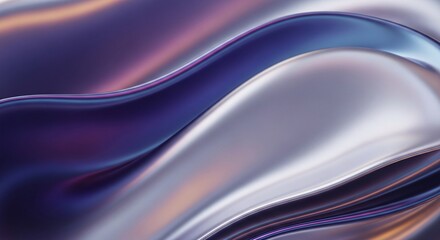 Obraz premium Abstract flowing metallic waves elegant design futuristic background