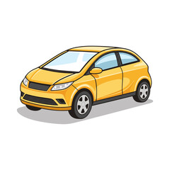 Electric car, Mini car icon logo flat vector design