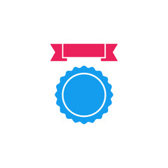 Merit seal, banner, Badge icon logo flat vector design