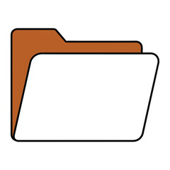 Open manila folder with tab vector EPS icon