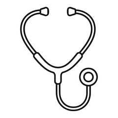 Simple outline drawing of a medical stethoscope EPS
