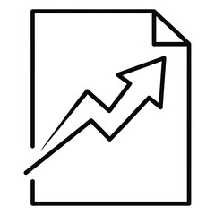 Business growth chart on paper document EPS icon