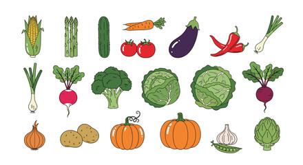 Fototapeta premium A vibrant assortment of fresh and healthy vegetables ready to be prepared for delicious meals.