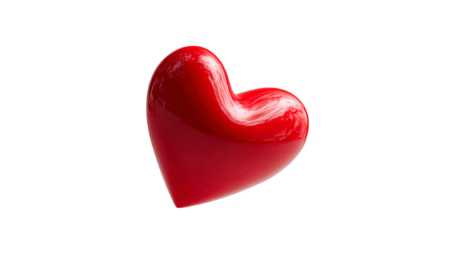 Red heart isolated on a transparent white background, clipping path, pen tool