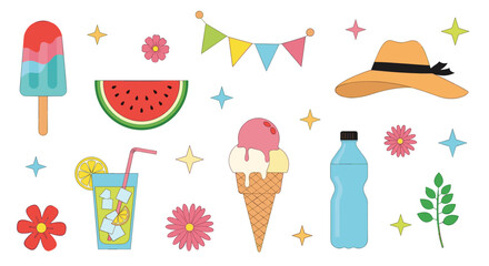 Summer party decorations and refreshing treats for a joyful celebration.
