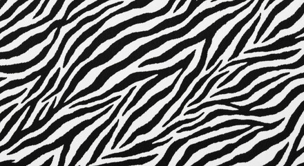 Zebra print seamless pattern, black and white animal stripes texture for fashion or background design.