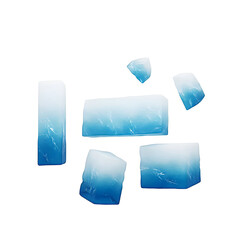 ice cubes on white background