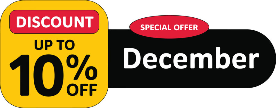 Special discount offer for December with up to 10% off