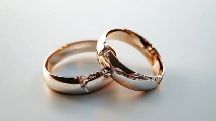 Elegant gold wedding rings symbolizing love and commitment, perfect for engagement or marriage-related themes.