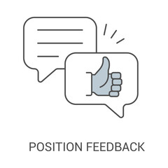 Position Feedback Opinion Satisfaction Survey Review Rating Customer Support Communication Outline Vector