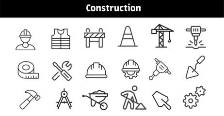 Construction Icons &ndash; Modern Line Style
