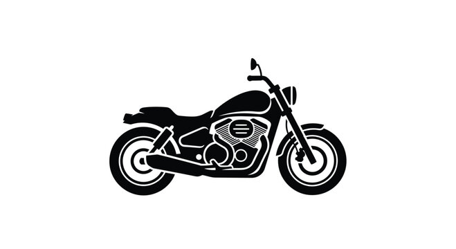 Bold motorcycle silhouette for custom apparel designs and edgy brand logos a classic cruiser icon offering freedom and adventure on the open road, Generative AI.