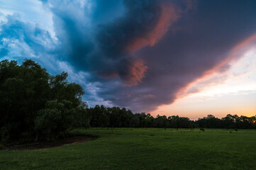 Storm clouds before sunset