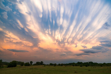 Mammatus Clouds before Sunset