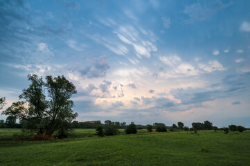 Blue Hour Sky With Clouds