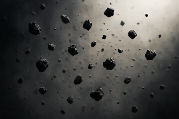Abstract Background of Floating Rocks and Smoky Atmosphere