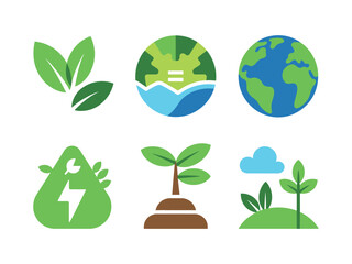 Obraz premium Illustration of environmental and ecological themed graphic elements