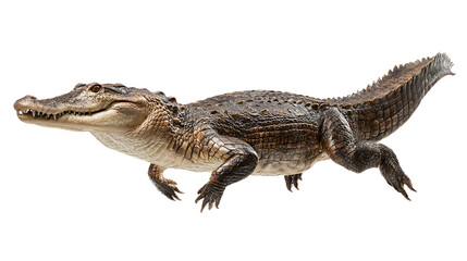 Naklejka premium A small alligator walking isolated on transparent background
