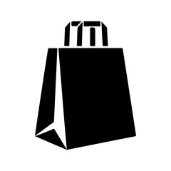 Silhouette of shopping bag isolated on transparent background