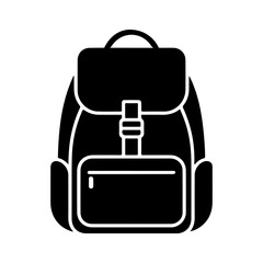 Silhouette of school bag icon isolated on transparent background