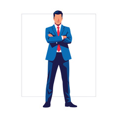 Confident businessman standing with arms crossed