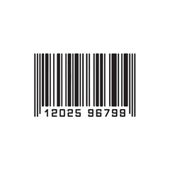 Classic Barcode Vector Icon with Numbers