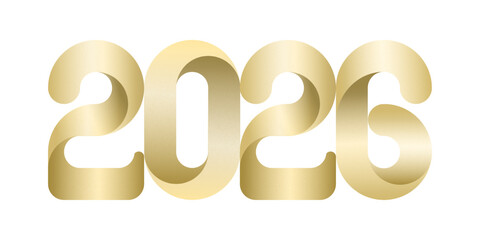2026 gold numbers for new year celebration. Vector eps