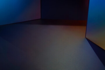 Abstract Gradient Corner Scene With Colored Walls And Soft Lighting For Modern Interiors