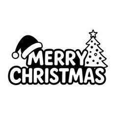 Merry Christmas Text Cartoon Vector Illustration

 