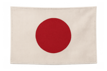 Japan flag, national symbol representing the country, culture, and identity with a red sun on a white background, transparent