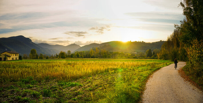 Winter sunset in Valnerina, Umbria, Italy