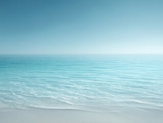 Obraz premium 210. tropical beach with clear water and clean sky, calm atmosphere, controlled studio lighting, clean background for typography, generic props only