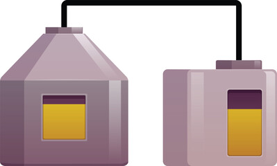 Olive oil production automated facility line olive fruits extraction, filtration and refining manufacture process vector