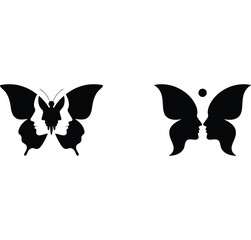 Butterfly face logo design concept, a symbol of beauty and transformation