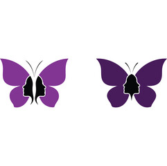 Butterfly face logo design concept, a symbol of beauty and transformation