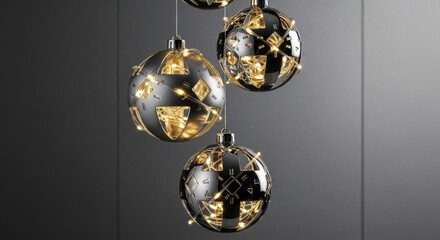 Ornate Spherical Pendant Lights with Warm Illumination