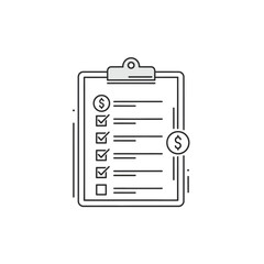 Clipboard with Checklist and Dollar Signs for Financial Planning.