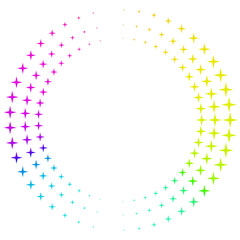 Rainbow light star frame 3d rendering.	