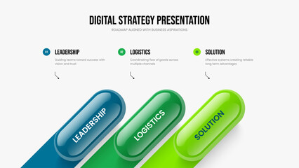 Sales Portfolio 3 Step Diagram Slide Layout. Financial Growth Three Element Infographic Frame Design. Visual Campaign Slideshow Template Vector Illustration.