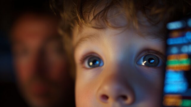 Child looking up intrigued