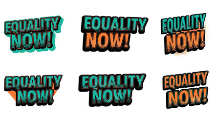 Equality now protest sign with transparent background