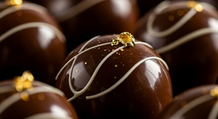 Indulge in Decadence Close-Up of Gourmet Chocolate Truffles