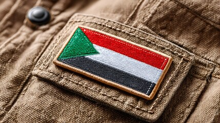 Sudan national flag patch representing patriotism on uniform