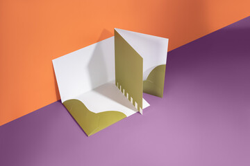 Mock-up of office folders for documents