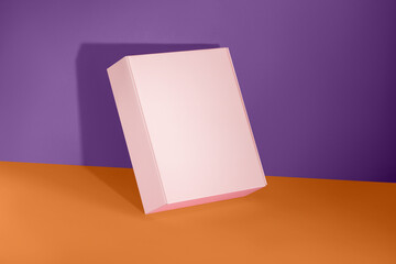 Pink box mockup without logos for confectionery products