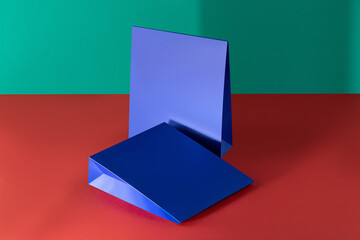 Blue cardboard envelope template without logo