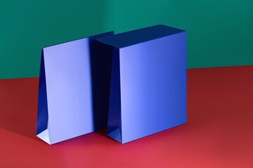 Blue cardboard envelope template without logo